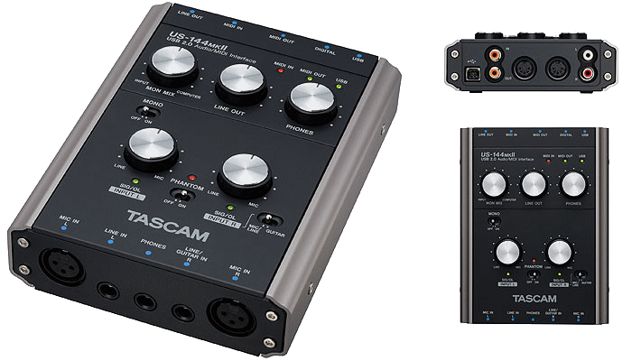 image of the Tascam US 122L USB Audio / MIDI computer interface, a component of several Cetacean Research Technology underwater sound recording systems