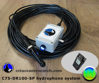 photo of the C75-DR100-SP hydrophone system